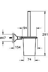 Base 400 A44125 Tuvalet Fırçalığı, Krom
