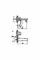 Vitra Q-line A42250 Ankastre Lavabo Bataryası, Sıva Üstü, Krom